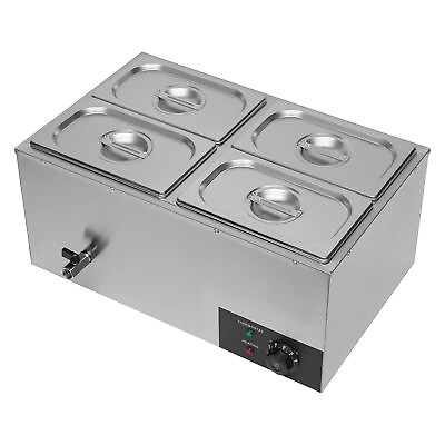 #ad Electric Food Warmers 4 Pan Commercial Food Warmer 600W Countertop Stainless Ste $142.47