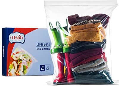 #ad 30 COUNT Large 3 GALLON Size Disposable Food Storage Bags Regular Roaster... $18.00
