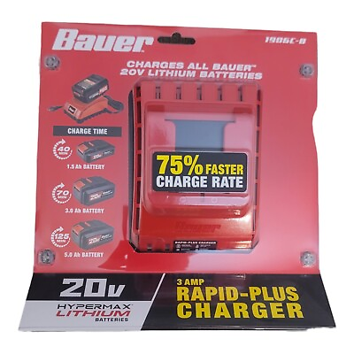#ad BAUER 20V Lithium Ion 3 Amp Rapid Plus Battery Charger $49.99