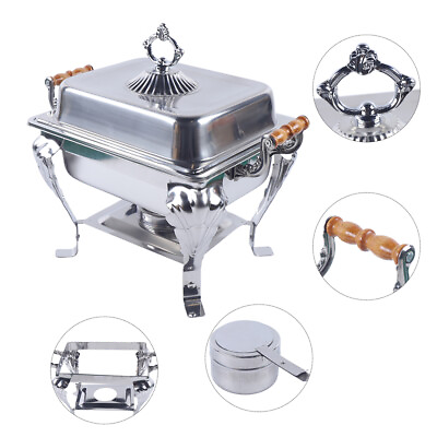 #ad 4 Pack Catering Stainless Steel Square Chafing Dish Sets Banquet Events Buffet $233.70