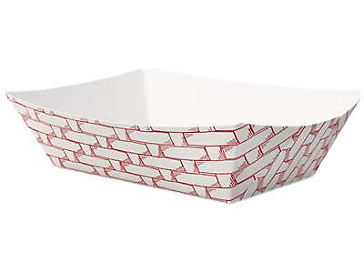 #ad Boardwalk Paper Food Baskets 0.5 lb Capacity Red White 1000 Carton $33.31
