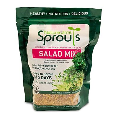#ad Nature Jims Sprouts Salad Sprout Mix Organic Salad Mix for Growing Non GM... $35.59