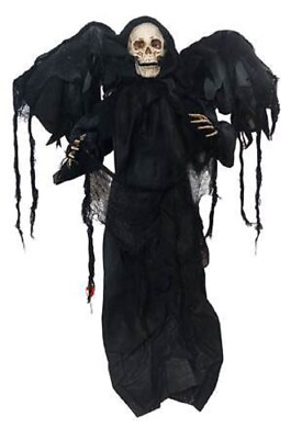 #ad 36quot; Hanging Animated Grim Reaper Prop Light Up Eyes Halloween Decoration $23.95