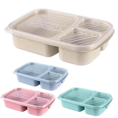 #ad #ad Salad Container For Lunch Heat Proof Bento Holders With 3 Sections Valuable $9.69
