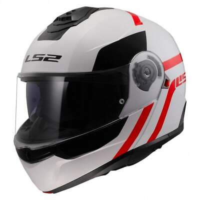 #ad #ad LS2 Helmet FF908 Strobe 2 Autox Modular Flip Helmet Gloss White Red GBP 119.99