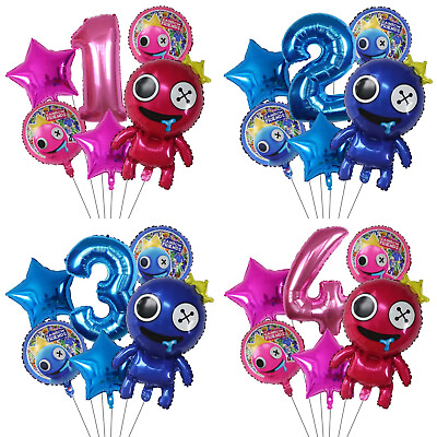 #ad 6pcs Rainbow Friends Foil Balloon Party Set 30quot; Number Kids Birthday Decorations GBP 5.99