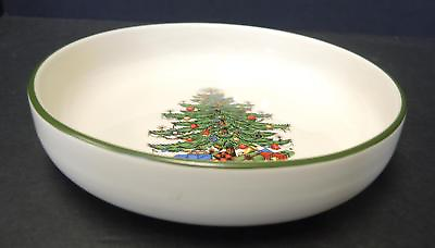 #ad Vintage Cuthbertson Round Party Dish Christmas Tree Pattern Cream Background $24.99