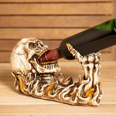 #ad #ad Halloween Skull Pattern Resin Wine Botttle Holder Wine Cabinet Decoration Bar $100.00