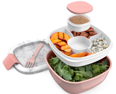 #ad Large Salad Bowl All In One Container Airtight Lid Sauce Leak Proof Healthy Meal $19.89