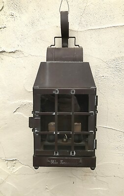 #ad Vintage Colonial Copper Outdoor Indoor Wall Lantern w glass in excellent cond. $119.99