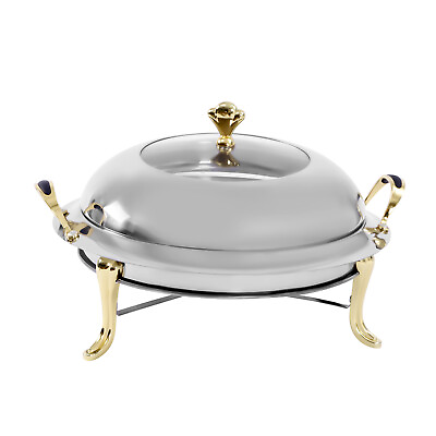 3L Large Capacity Chafing Dish Round Buffet Food Warmer Tray Stainless Steel $48.00