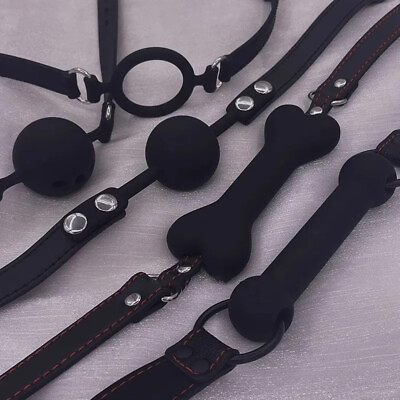 #ad Bondage Open Mouth Gag Ball O Ring Fixation Oral Harness Couples Roleplay Game $8.99