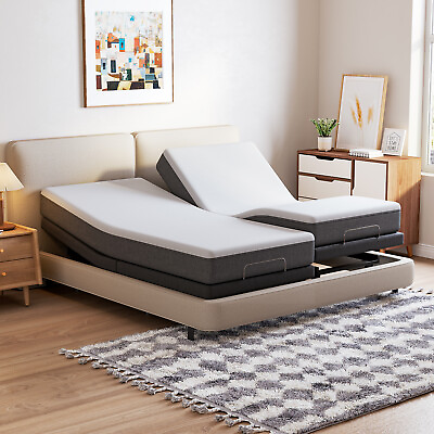 #ad Adjustable Electric Bed Frame Base Wireless Remote Dual Motor Split King Twin XL $329.00