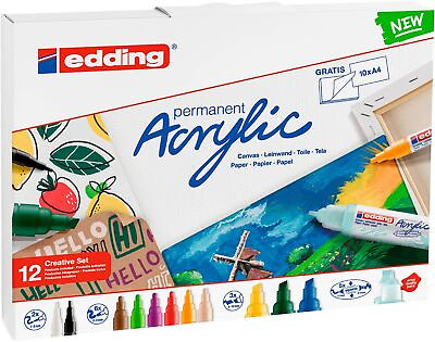 #ad edding Creative Set acrylic pens waterproof fine medium broad nib incl.... $96.15