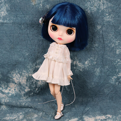 Blythe doll Make up Dudu mouth sleep eyes Short Blue hair Factory Joint Body 12quot; $111.39