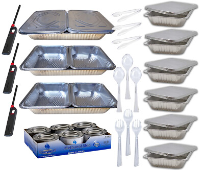 #ad 33 Pack Buffet Serving Kit Disposable Chafing Dish Refill Racks are NOT Included $29.98