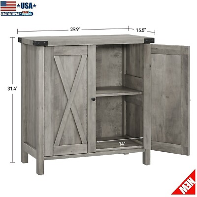 #ad Farmhouse Kitchen Buffet Cabinet Coffee Bar Sideboard Console for Living Room US $113.42