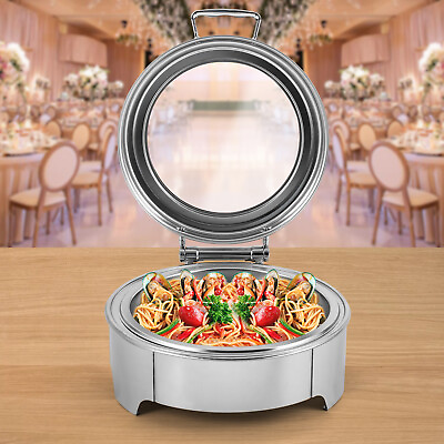 #ad #ad Electric Food Warmer Buffet Chafing Dish Tray Restaurant with Glass Lid 6.34QT $126.35