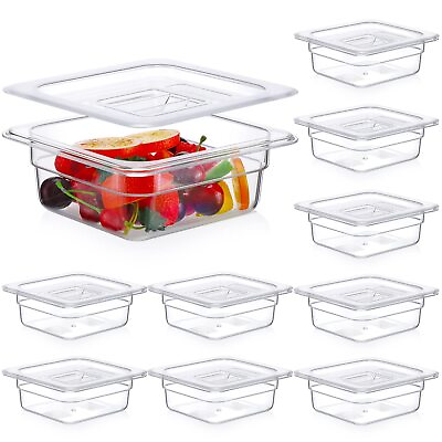 #ad Clear 1 6 Size Food Pan Restaurant Containers with Lids Square Cambro Food St... $59.87