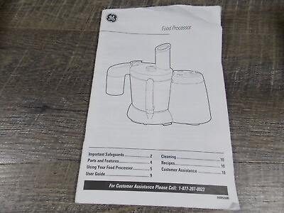 GE Food Processor Model 106622F Replacement Instruction Manual English amp; Spanish $11.66