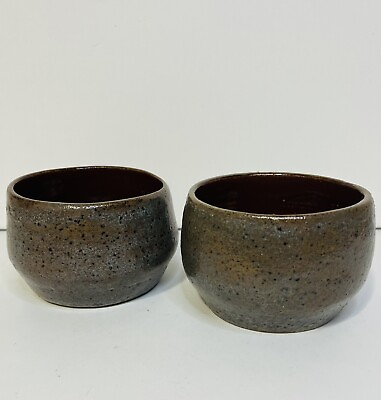 #ad Set of Handmade Pottery Rustic Speckled Ceramic Bowls Approx 3.5quot; diam. 3quot; depth $34.97