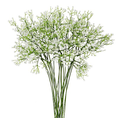 #ad #ad EZFLOWERY 12 Pcs Artificial Baby Breath Flowers Gypsophila Real Touch White $9.99