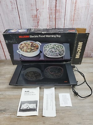 #ad Maxim Electric Food Warming Tray Model WT 46 Adjustable Thermostat Tested Workin $29.95