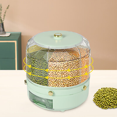 6 Grid Rice Dispenser Grain Container Cereal Storage Dry Food Glass Bottle 6KG $35.00