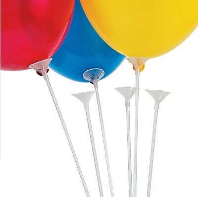5 to 100 Set Long Latex Balloon Sticks Cups Birthday Wedding Party w Balloons US $8.99