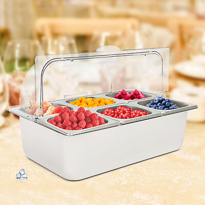#ad For Fruit Beef Party Buffet Cooling Ice Food Dishes Display Plate Case With Lid $140.00