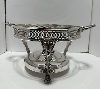 #ad Ornate Silver Plate Chafing Dish Stand Handles amp; Claw Foot $24.99
