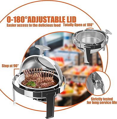 #ad #ad 2 Pack Stainless Round Chafing Dish Buffet Set Food Warmers for Parties Buffet $129.99