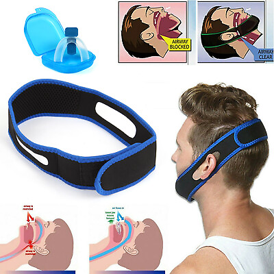 #ad Anti Snore Mouthpiece Aid Stop Snoring Device Guard Bruxism amp; Stop Snoring Belt $6.16