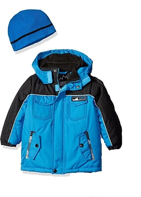 #ad NWT iXtreme Boys#x27; Better Artic Snow Jacket With Hat Blue Black Size S $120 N35 $76.49