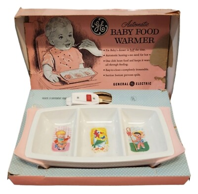 #ad Vintage General Electric Automatic Baby Food Warmer Original Box Damaged Box $60.00