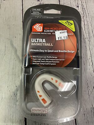 #ad Shock Doctor Youth Ultra Basketball Low Profile Mouth Guard White Ages 10 NEW $8.00