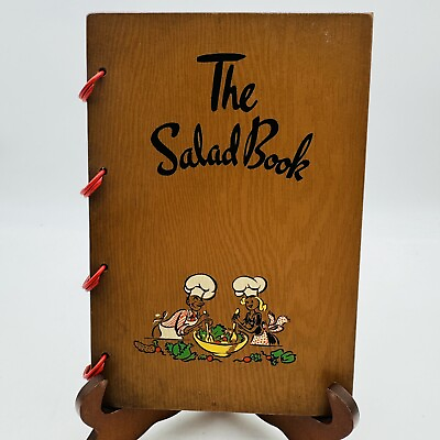 #ad #ad Vintage 1940 THE SALAD BOOK WOODEN BINDER COVER Ruth Berolzheimer READ $17.98