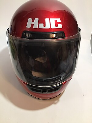 #ad HJC Snell M85 Red Motorcycle Helmet Full Face Shield Size Medium $21.99