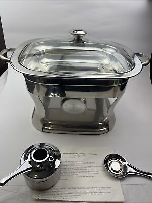 #ad 18 10 Stainless Steel Chafer Chafing Dish 4 QT Warmer Full Gourmet Buffet $29.99
