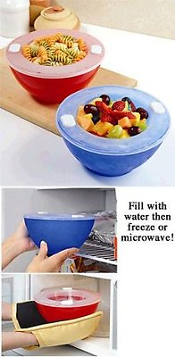 Hot #x27;N Cold Bowls Set of 2 Keep Food Warm Cool For Dinners Parties Buffets $12.95