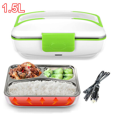 110V 12V Electric Heating Lunch Box Heater Stainless Steel Car Food Container US $18.99