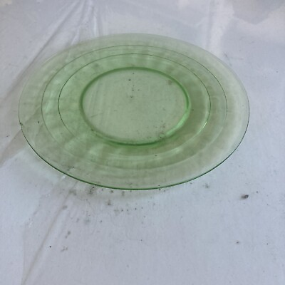 #ad vintage green depression glass salad plates $10.00