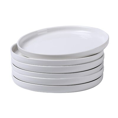 #ad #ad Ceramic White Dinner Plate Set of 6 8 Inch Cutlery Set Pizza Salad Pasta St... $53.04