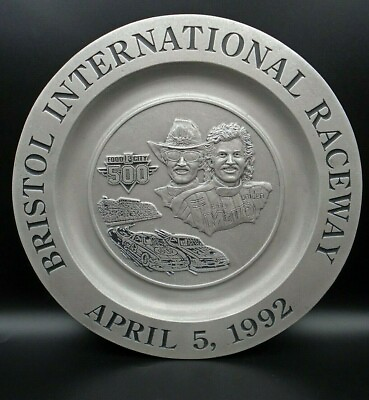 #ad Richard Petty Kyle Petty Bristol Raceway 1992 Food City 500 CARSON Pewter Plate $139.99