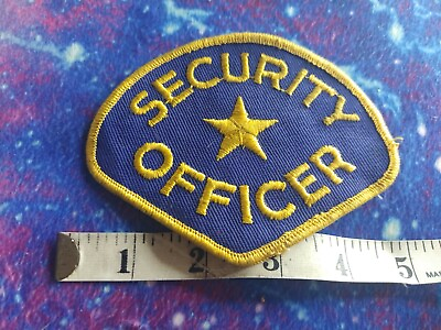 #ad 4 Inch Security Officer Shoulder Patch Yellow On Royal Blue Universal Guard $5.99