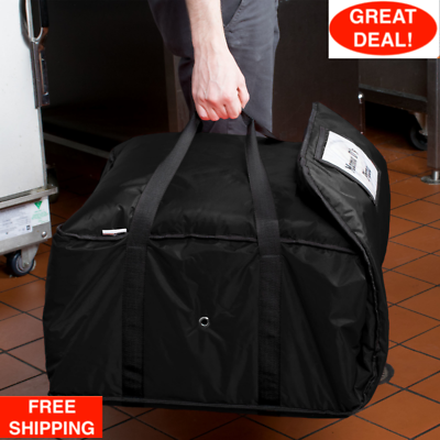 Heavy Duty Nylon Insulated Pizza Food Delivery Bag Black Soft Sided 20quot;x20quot;x12quot; $50.99