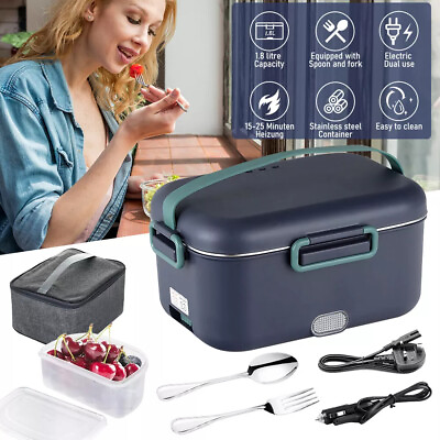 #ad Electric Heating Lunch Box Portable for Car Office Food Warmer Container 1.8L US $23.99