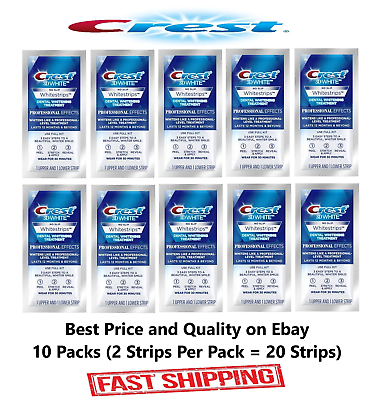 #ad Crest 3D White No Slip Professional Effect Whitestrip Teeth Whitening 10 Packs $27.96