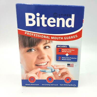 Bitend Professional Mouth Guards: 2 Regular and 2 Heavy Duty MouthGuards Sealed $7.39