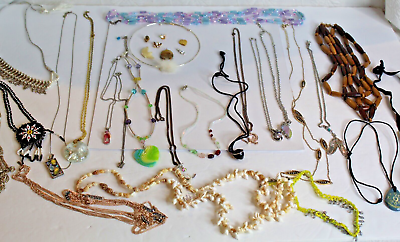 #ad Estate Sale Lot Vintage Necklaces Pendants Different Styles Colors Lengths $19.99